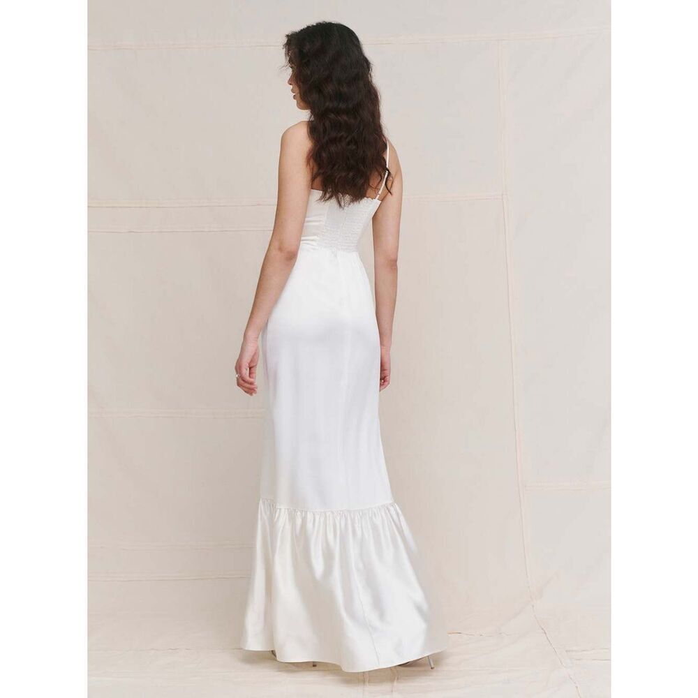 NEW NWT Reformation Venetia Silk Wedding Maxi Dress in Ivory Size 12 - Picture 2 of 13